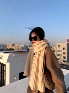 1 PCS Autumn Winter Womens Knitted Scarf Lengthened Thickened Warm Shawl Fashionable Windproof Neck Cover