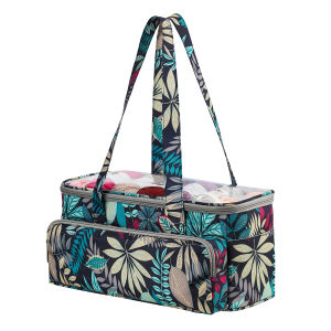 ถุงเก็บเส้นด้ายที่ว่างเปล่าพร้อมใบเมเปิ้ลถุงผ้าถักกระเป๋าสี่เหลี่ยมสีส้มสำหรับด้ายขนสัตว์เข็มถักโครเชต์