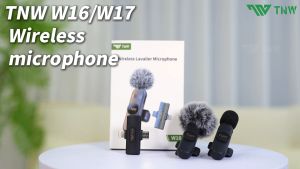 TNW W16/W17 Dual Wireless Lavalier Microphone Mini Mic Noise Reduction For IOS Type-C Audio Video Recording Lapel Microphone