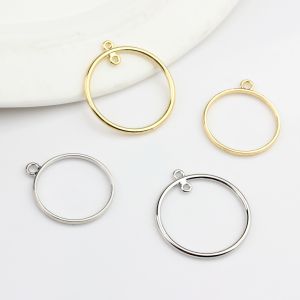 สังกะสีอัลลอยด์รอบวงกลม Charms กรอบโลหะจี้การตั้งค่า Cabochon การตั้งค่า 10 ชิ้น/ล็อต DIY ต่างหูอุปกรณ์เสริม