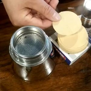 AM888 กระดาษกรองกาแฟ ที่กรองกาแฟ แบบกลม กระดาษดริป แบบหนา วัสดุธรรมชาติ