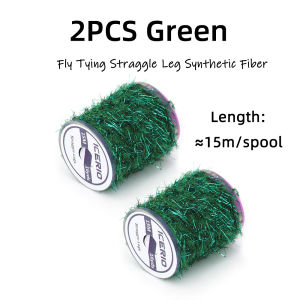 2PCS 15M Straggle Legs Fy Fishing Tying Material Ice Chenille for Jig Nymphs Scud Woolly Bugger Streamer Trout Bass Fishing Lure