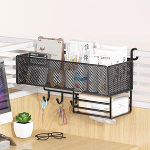 Office Desk Organizer Multi-Functional Hanging Storage Rack Workstation Transformation Tool Carbon Steel No-Drilling Required