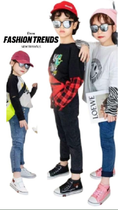 Sneakers Anak Cewek Cowok Whybear High Hitam Pink Putih