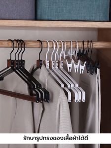 ไม้แขวน เหล็กชุบสี/ไม้บีช ไลฟ์สด ห้องเสื้อ รักษาทรง มินิมอล แพค 3 ชิ้น รุ่น CB0182 - CB0183 YSB