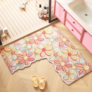 ZHIBAIJIA | Pink Bow-shaped Non-slip Water Absorbent Bathroom Mat
