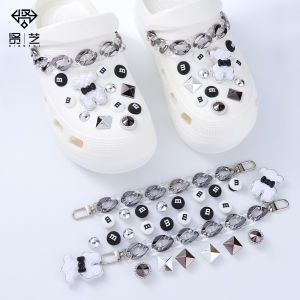 26Pcs/Set Crocs Charms Shoes Accessories DIY Shoes Buckle Chains Cartoon Bear Removable Clogs Decoration for Crocs