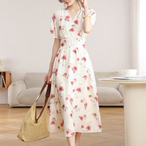 DAIXIANGFEIZI | Đầm Voan Hoa Kiểu A-Line