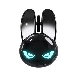 MOFII M6C Evil Rabbit Dual Mode Wireless Mouse Black Cool Rabbit Shape RGB Glow Silent Rechargeable Mice Multi Device Compatible
