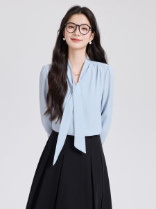 YIMUZI | Blouse with Flowing Collar Formal Shirts