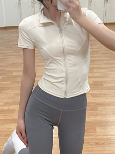 Nữ Quần Áo Tập Yoga Ngắn Tay Bó Ôm Sát Thon Gọn Huấn Luyện Chạy Bộ Áo Áo Thể Thao Tập Luyện Buổi Sáng Trang Phục Đi Xe Đạp