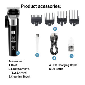 Kemei Hair Machine Professional Cordless Rechargeable Electric Hair Clipper Trimmer for Men KM-1833