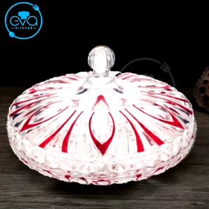 Khay Đựng Mứt Thuỷ Tinh Pha Lê Chia Ngăn Hoạ Tiết Đuôi Cong Màu Cao Cấp / Thố Mứt Tết 510-9 M3168