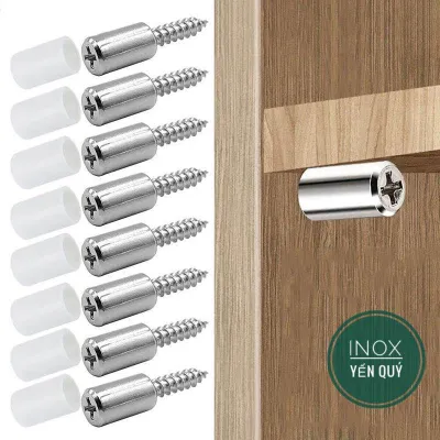 Set 50 Chốt đợt cao su sắt đỡ kệ tủ gỗ trang trí nắp trong