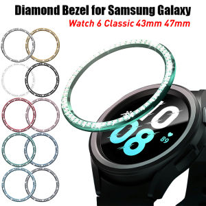 Diamond Bezel for Samsung Galaxy Watch 6 classic 47mm 43mm Metal Frame Edge Protector Protective Case for Samsung Galaxy Watch 6