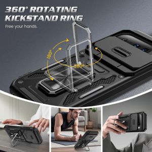 for Google Pixel 10 Pro XL Case with Slide Camera Cover 360° Rotatable Kickstand Military Grade Shockproof Case for Pixel 10/10 Pro CasePixel 9 Pro XL/9 Pro/9A/9/8 Pro/8A/7 Pro/7