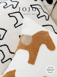 Simple Modern Living Room Sofa Bed Headrest Pillow JOJOS L PD View Luxury Homestay Square Canvas Cover Home Decor