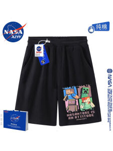 NASA Co-Named My World Boy Pure Cotton Half Length Shorts Summer Thin Breathable Sports Medium and Large Kids Pants