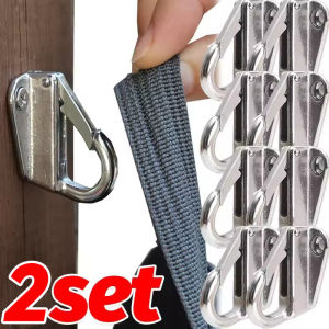 2PCS Spring Lock Fender Hook 316 Stainless Steel Corrosion Resistant Deck Mount Eye Plate for Marine Boat Truck RV Trailer Mooring