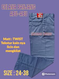 CELANA PANJANG ABU SMA BAHAN LICIN DAN MENGKILAT