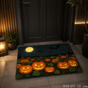 VIKAMA Halloween Pumpkin Lantern Doormat Soft Non-Slip Mat Spooky Indoor Outdoor Rug Aesthetic Fall Decor Scary Home Decor