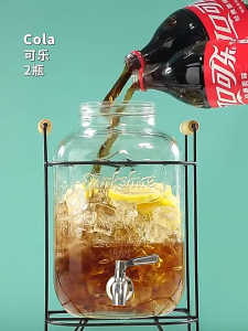 4L 5L 8L 10L Water Pitcher Glass Juice Beverage Glass Jar Dispenser With Stand And Faucet juicer Drink jugs