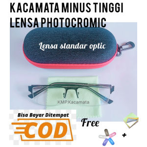 Kacamata Minus Photocromic -0.25 s/d -8.00 Frem Gantung Pria dan Wanita