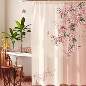 YINSHANG | Rèm Tắm Vintage Rustic Plaid Patchwork Chống Ẩm Chống Mốc Bảo Vệ Riêng Tư