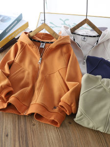 Boys Outwear Autumn Clothing Childrens Hooded Sweatshirt 2024 New Arrival Childrens Casual Zipper Tops Spring and Autumn Cardigan