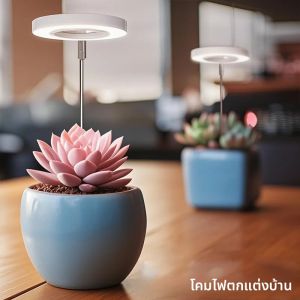 ไฟปลูกต้นไม้ LED แองเจิลริง 5V สเปกตรัมเต็มรูปแบบ ปรับความสว่างได้ สำหรับปลูกในร่ม