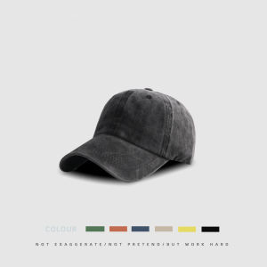 Spring Extra Large Fitting Visor Deepened Retro Denim Baseball Cap