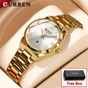 CURREN Brand Womens Stainless Steel Strap Watch with Roman Numerals Elegant & Grand Perfect Gift with Box