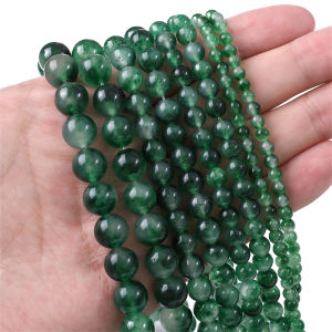4/6/8/10mm Natural Stone Beads Grenn Jade Round Loose Spacer Beads For Necklace Bracelet DIY Jewelry Making 15"（38cm）