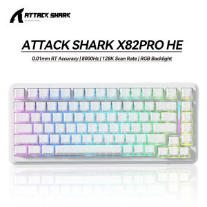 ATTACK SHARK | ATTACK SHARK X82PRO HE 75% Triple Mode Keyboard Magnetic Switch 8K RGB Hot Swappable PBT Rapid Trigger Gaming Keyboard