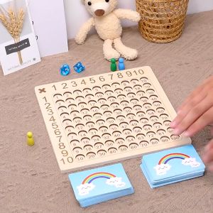 Multiplication Game Maths Wooden Block Early Learning Education 99乘法表儿童早教益智九九乘法口诀表小学生九九乘法板