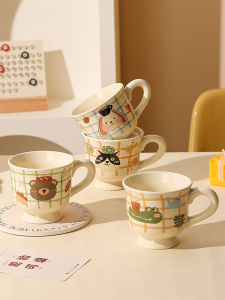 High Aesthetic Value Ceramic Mug Office Water Drinking Cup Breakfast Coffee Mug Cute Cartoon Design Home Kitchen Gift