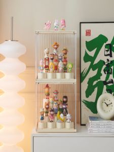 Dustproof Transparent Magnetic Figurine Display Stand Storage Box Home Office Organizer for Collectible Toys Display Storage
