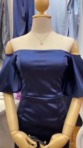 SG682 เดรสออกงานใส่ได้2แบบ ผ้าซาร่าเงา รุ่นขายดีค่ะ แพทเทิร์นเป๊ะเหมาะใส่ได้ทุกสถานการณ์หลังดึงยาง แขนดึงยาง