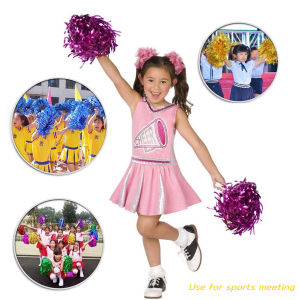 Vacaka Cheerleader Metallic Foil PomPoms with Handle For Sports Cheers Ball Dance Fancy Dress Night Party