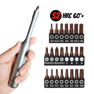 Multi-Function Screwdriver Set Magnetic  Aluminum alloy handle S2 screwdriver bit household maintenance and disassembly tool
