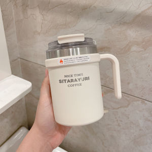 Cốc Nước Có Tay Cầm Bằng Thép Không Gỉ Dung Tích Lớn Cốc Cà Phê Văn Phòng Cốc Nước Giữ Nhiệt Cho Nữ Sinh Viên Đồ Dùng Ăn Uống