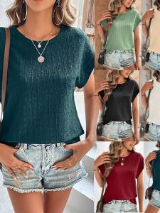 Solid Color Loose Crew Neck Short-Sleeve T-shirt: A Comfortable Casual Choice