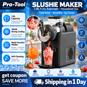 ⭐Local Warehouse+COD⭐ Fully Automatic Slushie Maker Multifunctional Smoothie Ice Cream Machine Cold Drink Snow Melting Machine with Auto Cleaning for Home Commercial Use