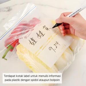 Plastik Double Ziplock Reusable Penyimpan Makanan Sayuran Buah Daging Kulkas Higienis Food Grade