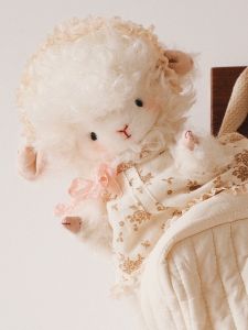 I Love My Little Lamb/Cat Resting Soft Cute Plush Doll Holding Doll DIY Handmade Material Kit Cat Leisure Teddy Bear Material Bag