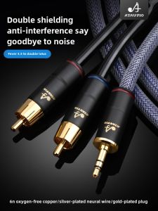 High Fidelity Pure Copper 3.5mm Dual Lotus Leaf Audio Cable Shielded One to Two Splitter for Phones And Speakers by ATAUDIO