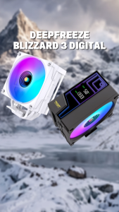 Armaggeddon Blizzard 3 Digital Display Live Monitoring CPU Temperature ARGB Quiet Fan CPU Cooler Heatsink