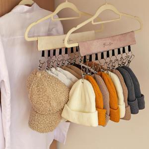 Thickened Suede Hat Storage Clip Multi-Functional Wardrobe Clothes Hanger Expansion Hook Baby Clothes Organizer Rack