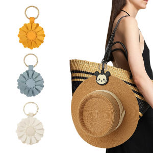 Portable PU Leather Magnetic Sun Hat Clip Travel Outdoor Sun Protection Vegetable Magnet Hat Clip Organizer for Easy Storage