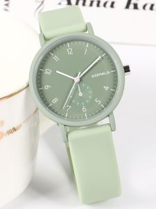 นาฬิกา Quartz แบบเงียบพร้อมสายยางสำหรับนักเรียนระดับมัธยมต้นและมัธยมปลาย นาฬิกาผู้ชายและผู้หญิง เรือนเหล็ก สวมง่าย ป้องกันน้ำ